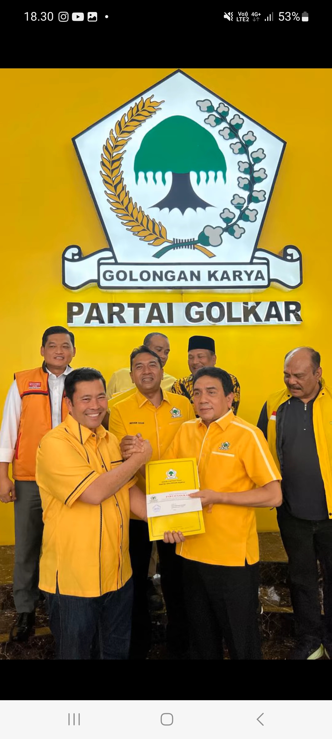 Pasangan Haili Yoga dan Mukhsin Hasan Terima Mandat Maju dari Golkar Pilkada 2024