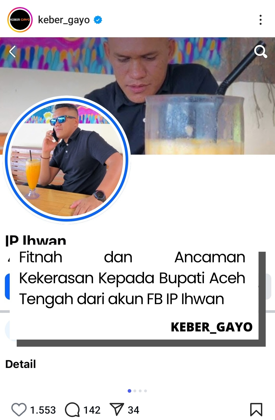Bupati Aceh Tengah Haili Yoga Diancam Cekik Oleh Akun IP Ihwan atau Iwan Pedemun