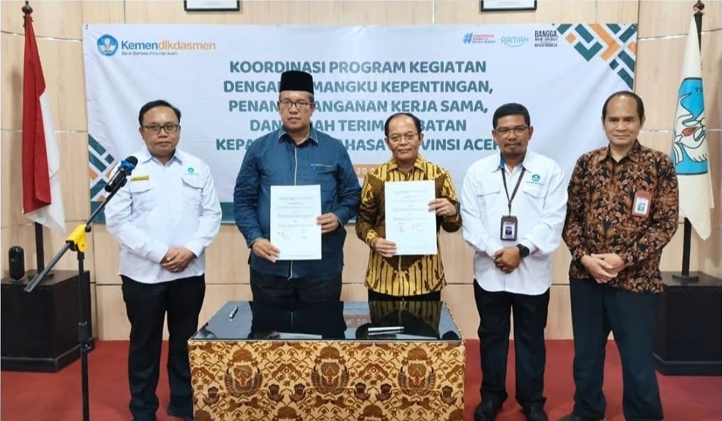 Rektor IAIN Takengon Prof Ridwan Nurdin Menandatangani MoU Dengan Kepala Badan Pengembangan dan Pembinaan Bahasa
