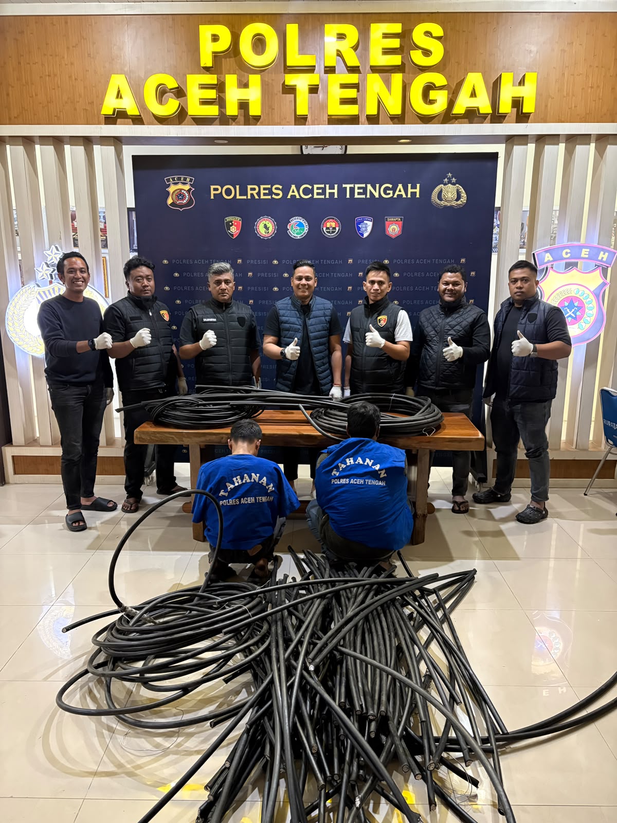 Dua Orang Pencuri Kabel PLN Di Penarun Isaq Ditangkap Opsnal Satreskrim Polres Aceh Tengah