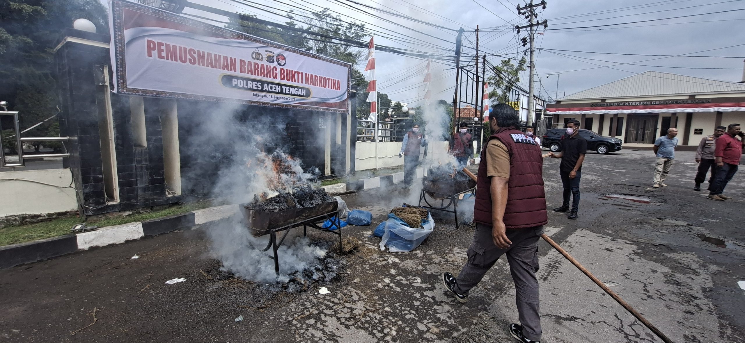 101,9 Kg Ganja Asal Beutong Digagalkan Polres Aceh Tengah, Tiga Kurir Diamankan