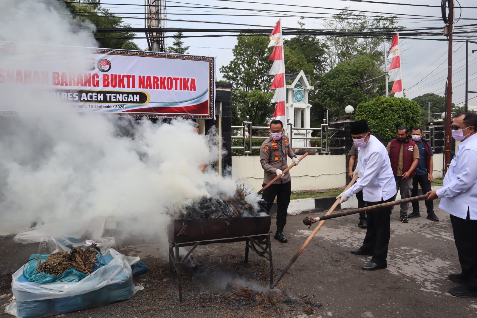 Polres Aceh Tengah Selamatkan 2.420 Jiwa dari 101,9 Kg Ganja