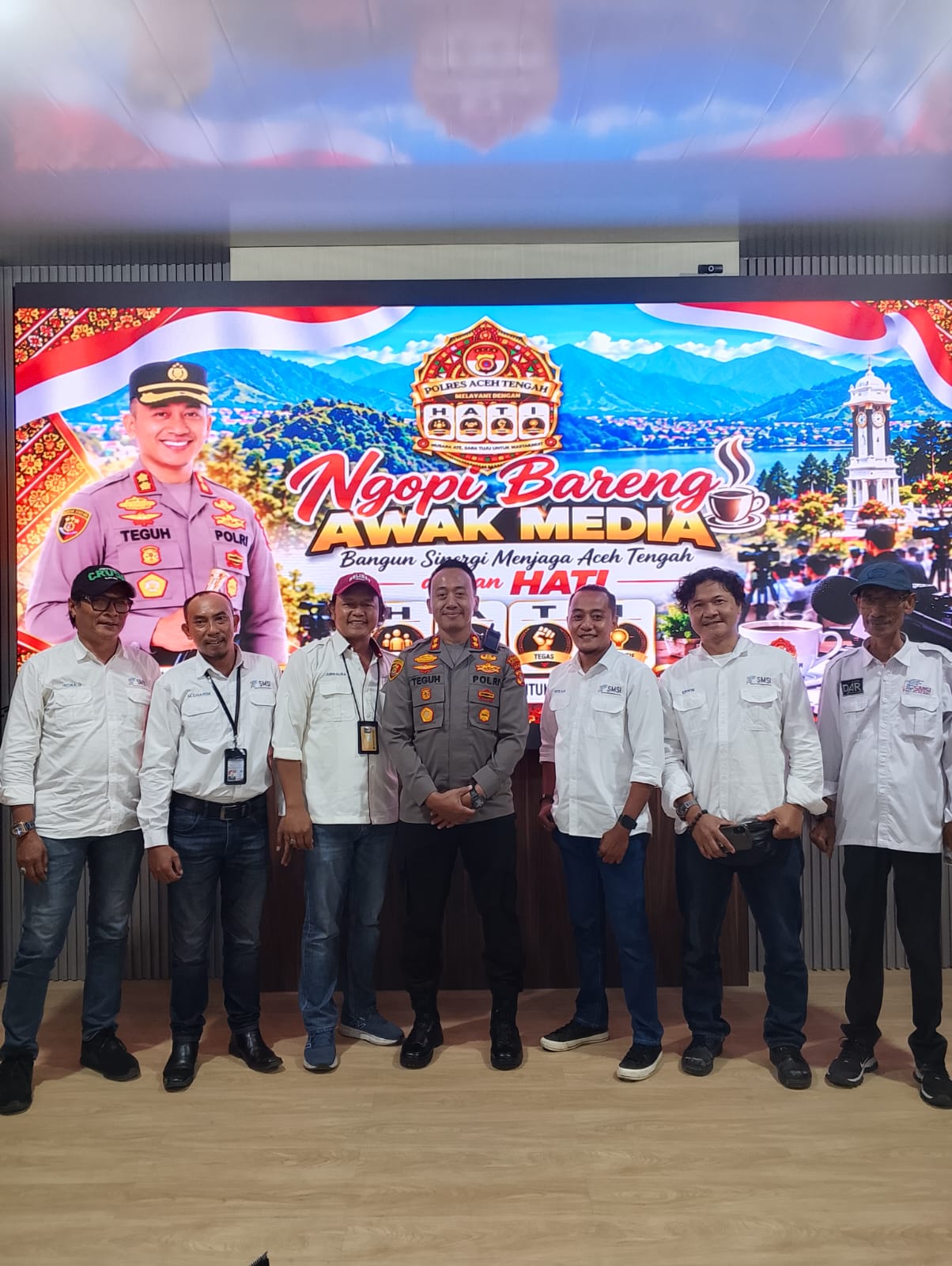 Kopi Morning Bersama Wartawan,  Kapolres Aceh Tengah Ajak Bangkitkan Ekonomi Pasca Bencana